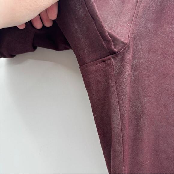 Free People Midnight Burgundy Faux Suede High Rise Ankle Leggings Size‎ S - Picture 6 of 13
